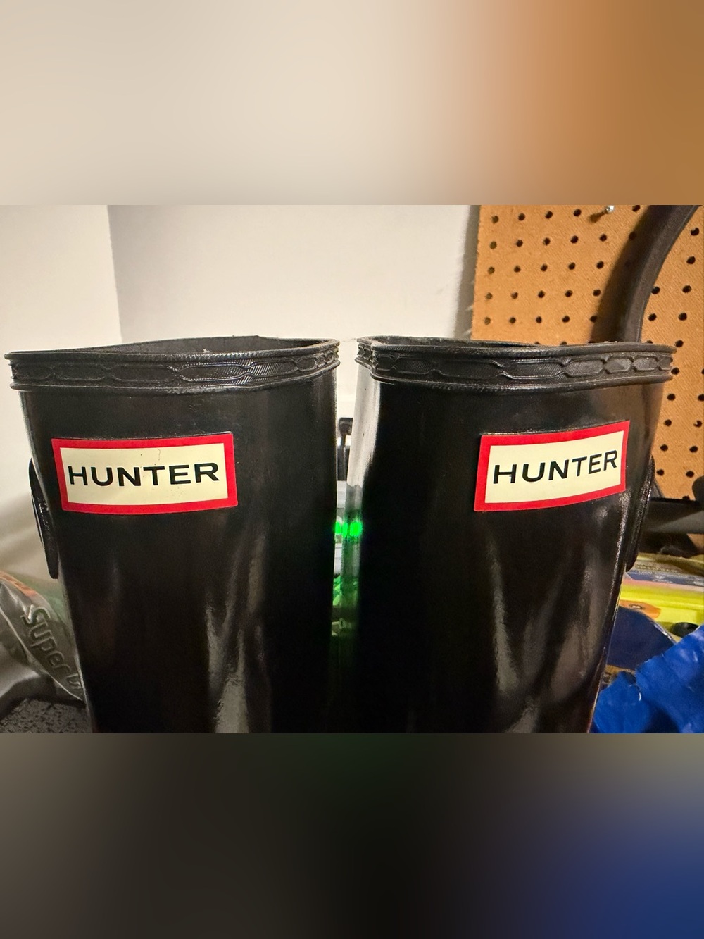 Hunter Gloss Black Waterproof Logo Rain Boots